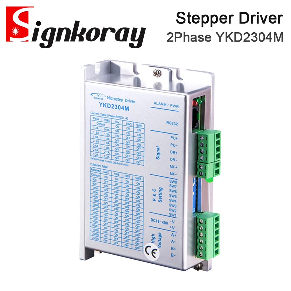 Драйвер шагового двигателя SignkoRay YAKO YKD2304M, 2-фазное напряжение вниз, 18-40 В постоянного тока для станка для лазерной резки и гравировки CO2
Драйвер шагового двигателя SignkoRay YAKO YKD2304M, 2-фазное напряжение вниз, 18-40 В постоянного тока для станка для лазерной резки и гравировки CO2