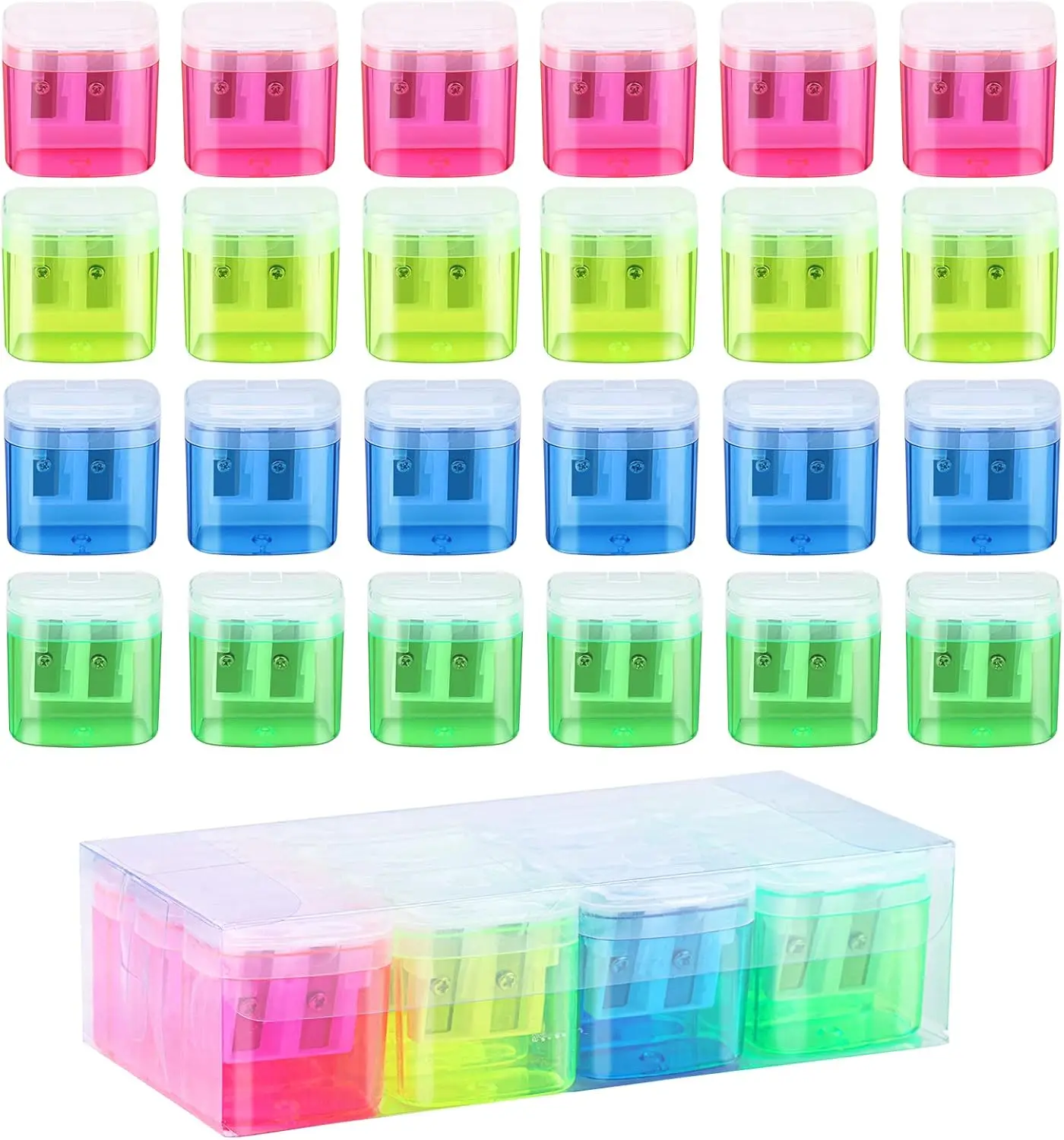 24 Dual Hole Pencil Sharpeners for Kids & Adults, Portable Crayon Sharpener for School Office Home Travel
24 Dual Hole Pencil Sharpeners for Kids & Adults, Portable Crayon Sharpener for School Office Home Travel