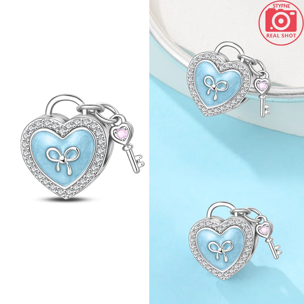 Pink Love Heart Pendant Blue key Original Beads Fit Bracelet Charms 925 Sterling Silver Jewelry Diy Material Accessories Bag
Pink Love Heart Pendant Blue key Original Beads Fit Bracelet Charms 925 Sterling Silver Jewelry Diy Material Accessories Bag