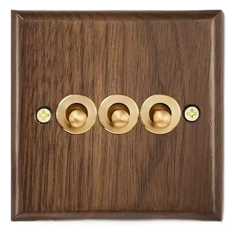 Настенный тумблер BAAR-Retro, панель из орехового дерева, 1-4-местная 2-сторонняя двойная универсальная электрическая розетка из цельного дерева 
Настенный тумблер BAAR-Retro, панель из орехового дерева, 1-4-местная 2-сторонняя двойная универсальная электрическая розетка из цельного дерева