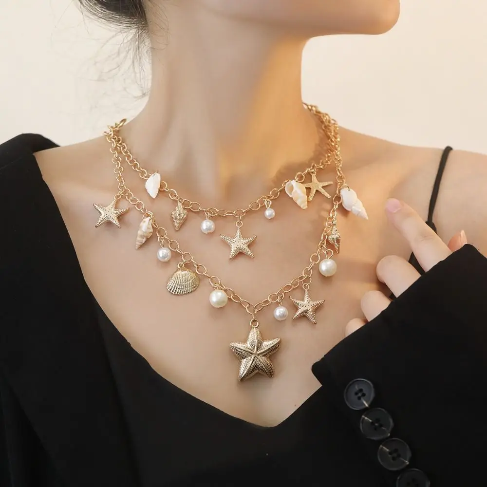 1 PC Unique Marine Style Necklace Personality Conch Shell Necklace Creative Starfish Pendant Necklace
1 PC Unique Marine Style Necklace Personality Conch Shell Necklace Creative Starfish Pendant Necklace
