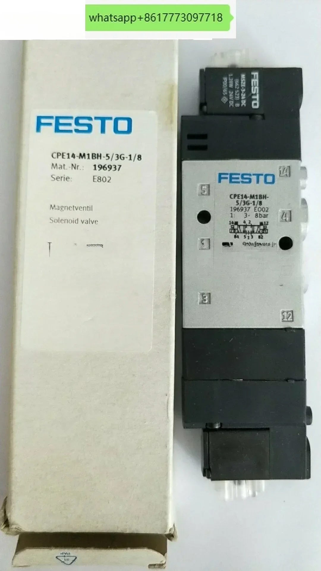 CPE14-M1BH-5/3G-1/8 solenoid valve 196937 in stock
CPE14-M1BH-5/3G-1/8 solenoid valve 196937 in stock