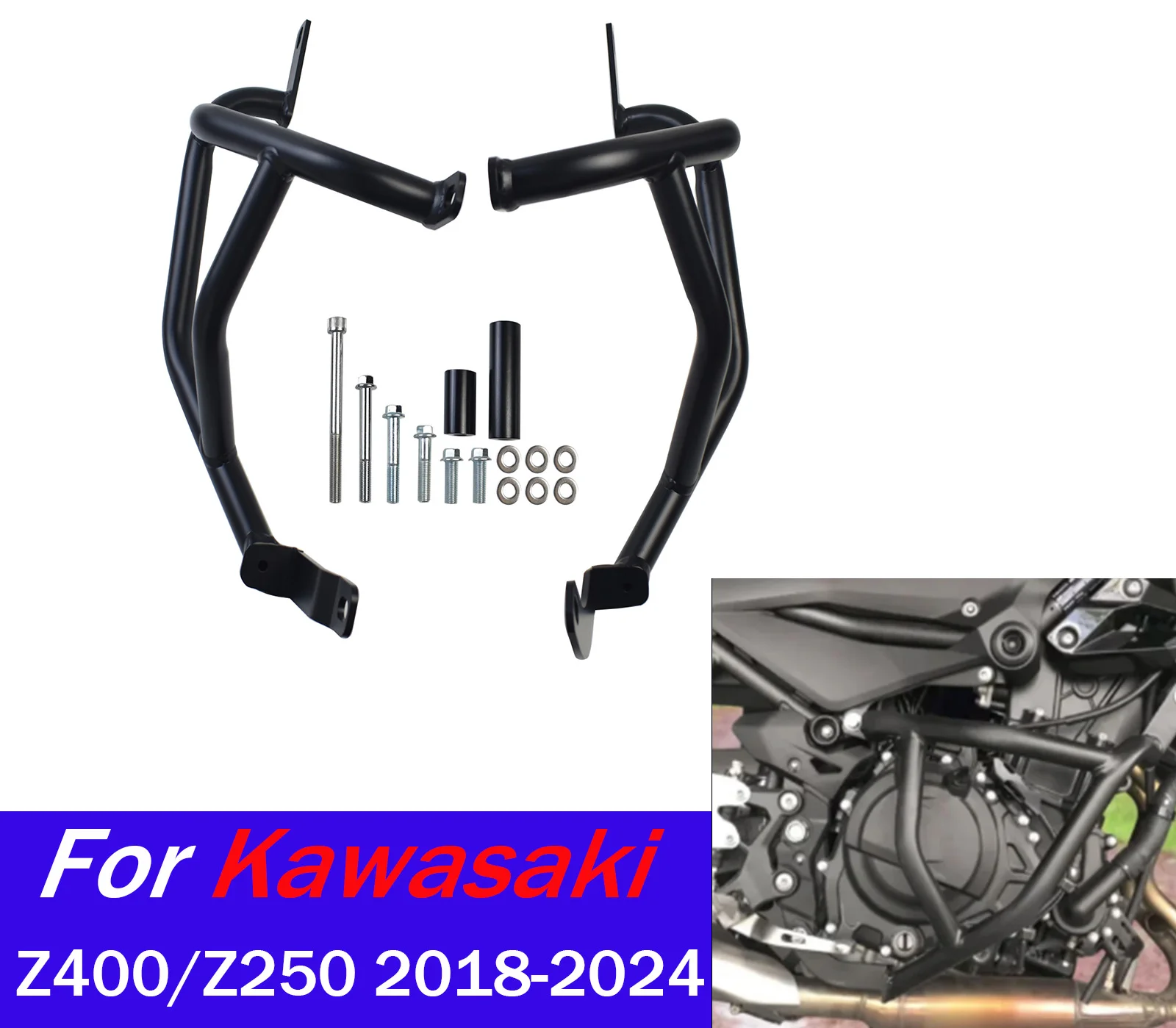  For Kawasaki Z400 250 Crash BarsFor 2018-2024 Z400 Z250 Motorcycle Highway Engine Guard bumpe Frame Protector Accessories
For Kawasaki Z400 250 Crash BarsFor 2018-2024 Z400 Z250 Motorcycle Highway Engine Guard bumpe Frame Protector Accessories