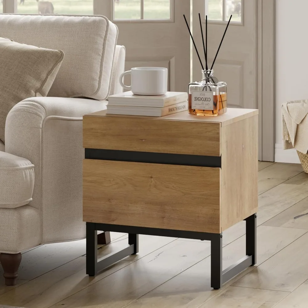 Pack Modern End Table with 2 Drawers, Farmhouse Sofa Table with Black Square Iron Leg, Wood Rustic Side End Table
Pack Modern End Table with 2 Drawers, Farmhouse Sofa Table with Black Square Iron Leg, Wood Rustic Side End Table