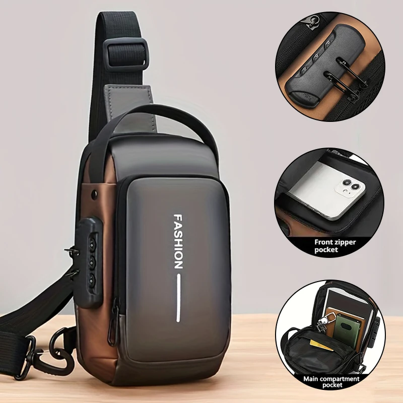 Men's Sporty Crossbody Chest Bag with Password Lock Motorcycle Sling Phone Pack for Outdoor Commute
Men's Sporty Crossbody Chest Bag with Password Lock Motorcycle Sling Phone Pack for Outdoor Commute