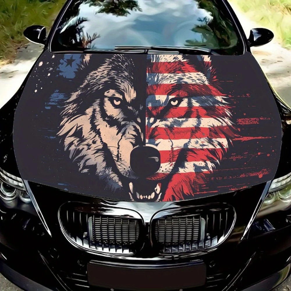 Patriotic Wolf Splicing PVC Car Vinyl Wraps, Self-Adhesive Waterproof Car Hood Decal Sticker, Car Decoration Protection Stickers
Patriotic Wolf Splicing PVC Car Vinyl Wraps, Self-Adhesive Waterproof Car Hood Decal Sticker, Car Decoration Protection Stickers