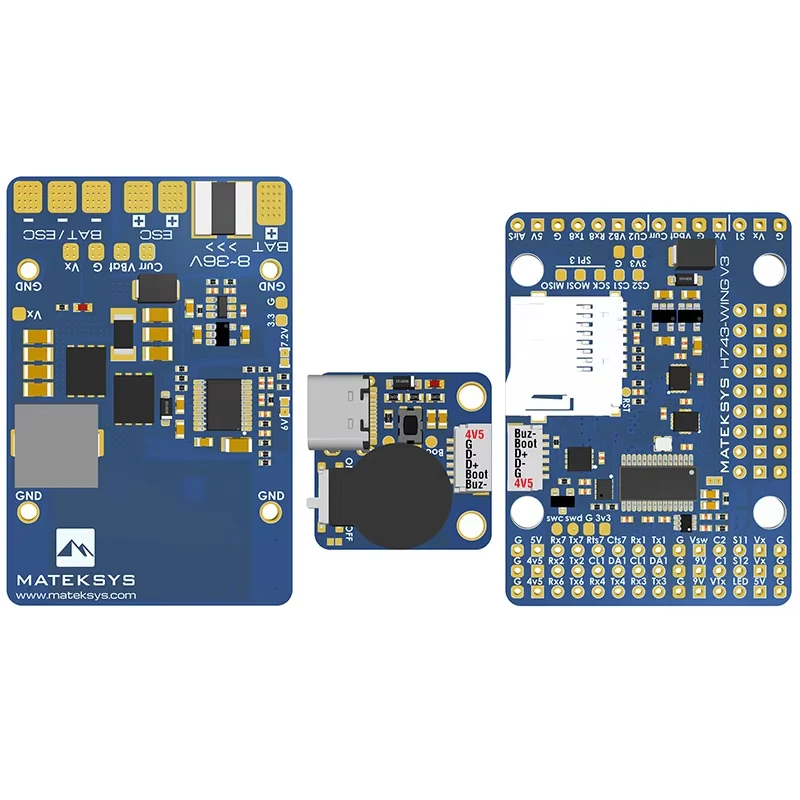 MATEK System H743-WING V3 STM32H743VIT6 3-8S Built-in OSD Baro Flight Controller For RC Multirotor Fixed-Wing Drones Model
MATEK System H743-WING V3 STM32H743VIT6 3-8S Built-in OSD Baro Flight Controller For RC Multirotor Fixed-Wing Drones Model