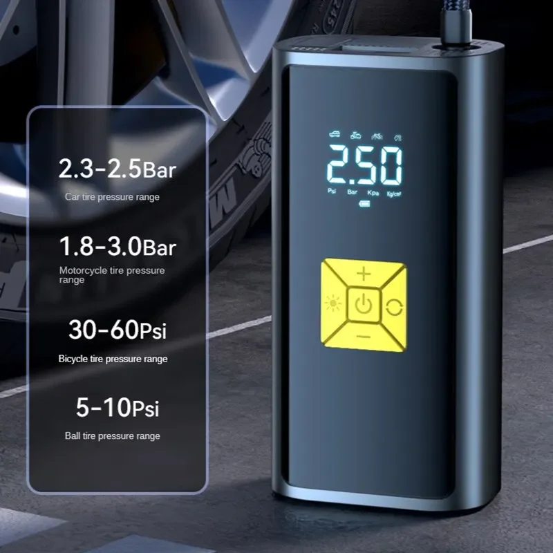 2025 150PSI Smart Air Pump Portable Car Automatic Compressor Tire Inflator for Motorcycle Bicycle Inflatable
2025 150PSI Smart Air Pump Portable Car Automatic Compressor Tire Inflator for Motorcycle Bicycle Inflatable