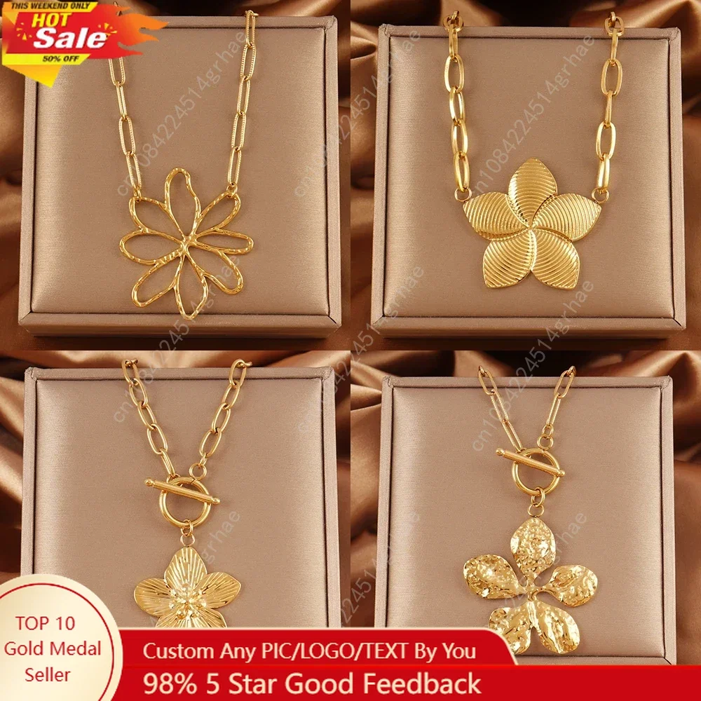 Ожерелье с подвеской в виде цветка из нержавеющей стали 316L для женщин, ожерелье с узорами молотка, полые цветочные ожерелья, женские ювелирные изделия, подарки
Ожерелье с подвеской в виде цветка из нержавеющей стали 316L для женщин, ожерелье с узорами молотка, полые цветочные ожерелья, женские ювелирные изделия, подарки