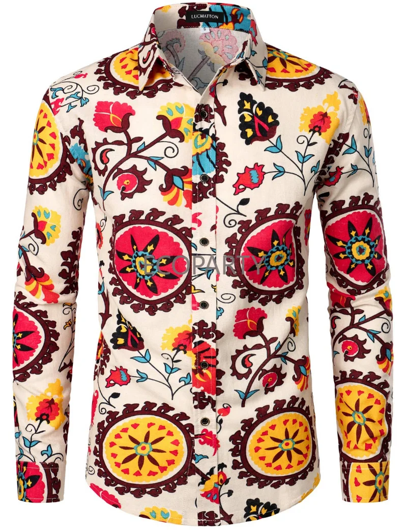 2023 New Summer Long Sleeved Polo Collar Button Men's Fashion National Style Large Size Nightclub Printed Shirt Men's Clothing
2023 New Summer Long Sleeved Polo Collar Button Men's Fashion National Style Large Size Nightclub Printed Shirt Men's Clothing