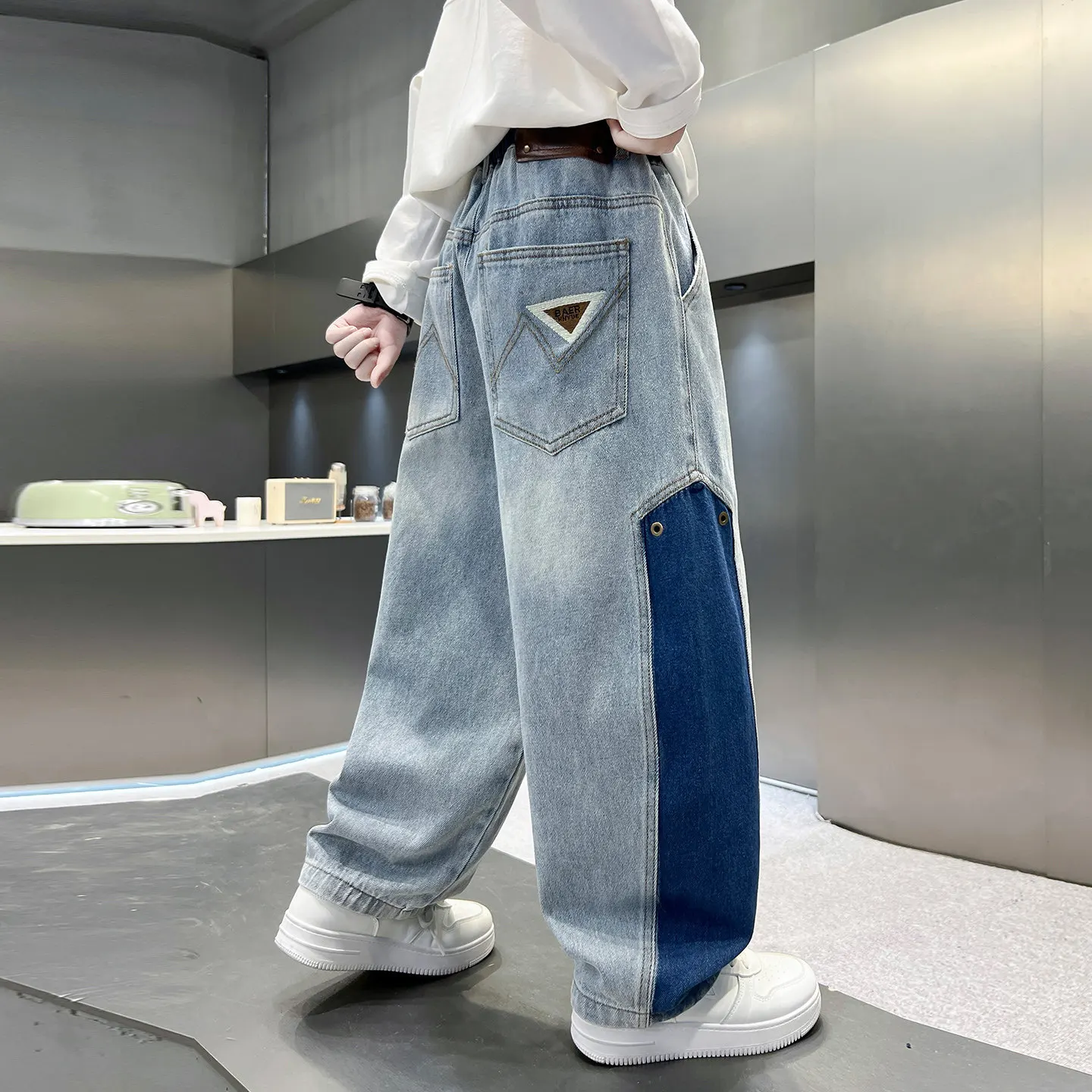 Прямые брюки Big Boy, уличные джинсы для мальчиков, весенне-осенние детские брюки в стиле пэчворк, модные свободные брюки для подростков 120-170 см
Прямые брюки Big Boy, уличные джинсы для мальчиков, весенне-осенние детские брюки в стиле пэчворк, модные свободные брюки для подростков 120-170 см