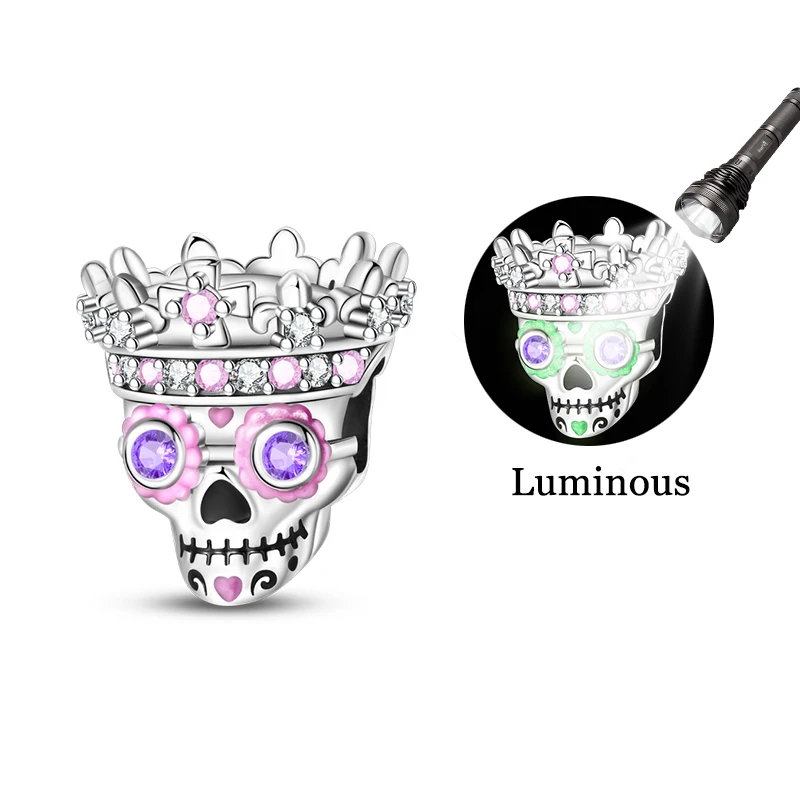 Fit 3mm Original Bracelets 925 Sterling Silver Glow Crown Skull Charms Beads For Women DIY Birthday Party Jewelry Gifts
Fit 3mm Original Bracelets 925 Sterling Silver Glow Crown Skull Charms Beads For Women DIY Birthday Party Jewelry Gifts