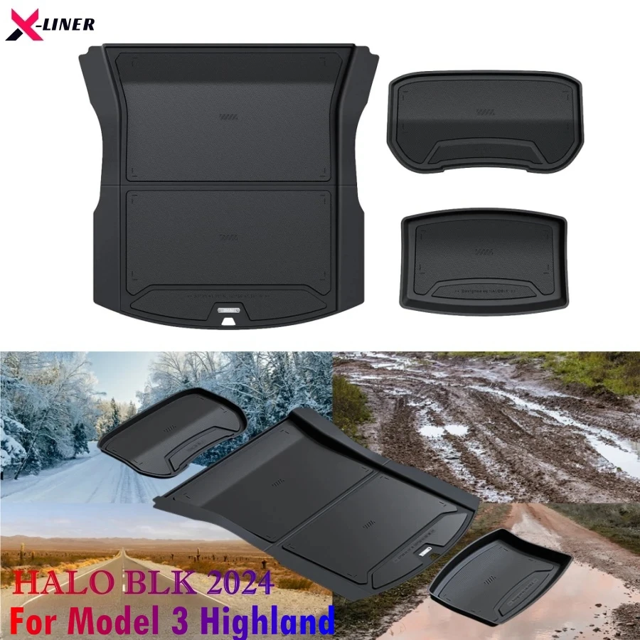 HALO BLK For 2024 Tesla Model 3 Highland All Weather Cargo Liner Reversible Trunk Mats 3PCS Set for 2024 Model 3 Protection
HALO BLK For 2024 Tesla Model 3 Highland All Weather Cargo Liner Reversible Trunk Mats 3PCS Set for 2024 Model 3 Protection