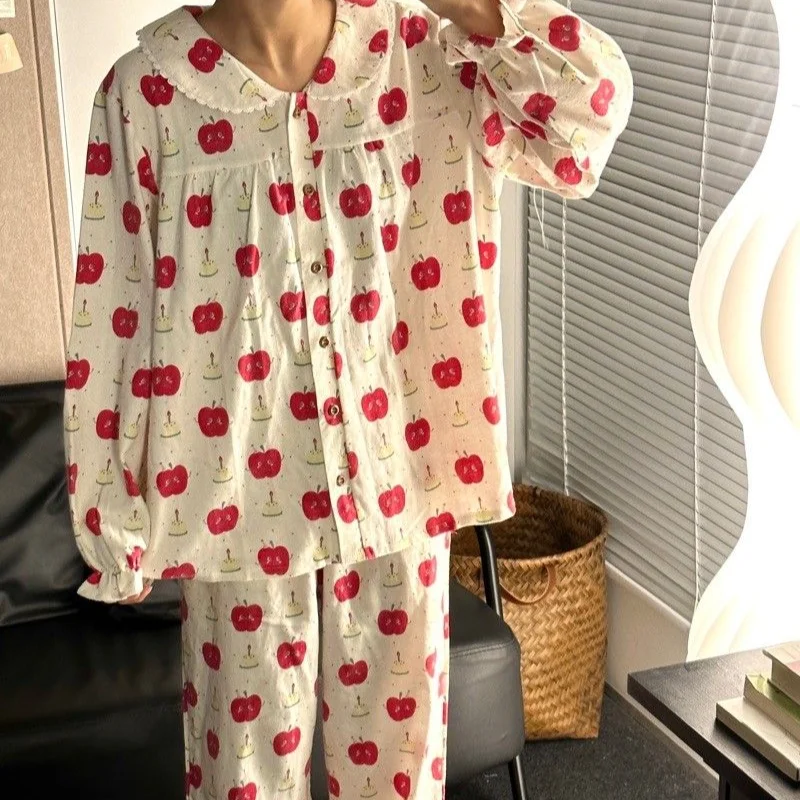 Red Apple Cake Vintage Pajama Girl Autumn Winter Long Sleeve Internet Celebrity Princess Style Cute Student Girl Homewear Set
Red Apple Cake Vintage Pajama Girl Autumn Winter Long Sleeve Internet Celebrity Princess Style Cute Student Girl Homewear Set