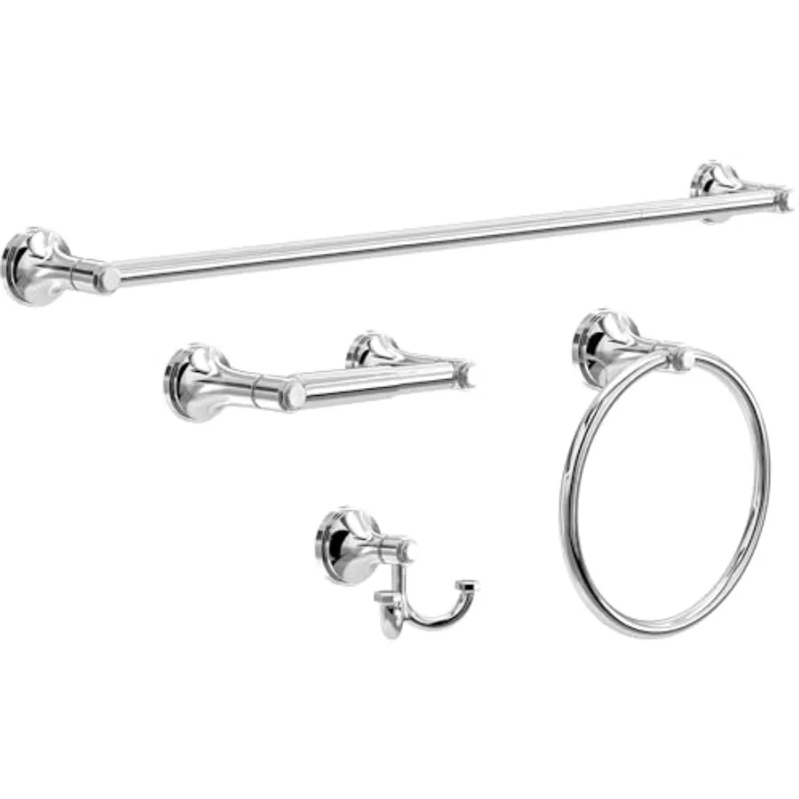 Woodruff 4-Piece Bathroom Set 18" + 6" Towel Rack, Toilet Paper Holder, Hand Towel Holder, Hook 4-Piece Bath Hardware Accessori
Woodruff 4-Piece Bathroom Set 18" + 6" Towel Rack, Toilet Paper Holder, Hand Towel Holder, Hook 4-Piece Bath Hardware Accessori