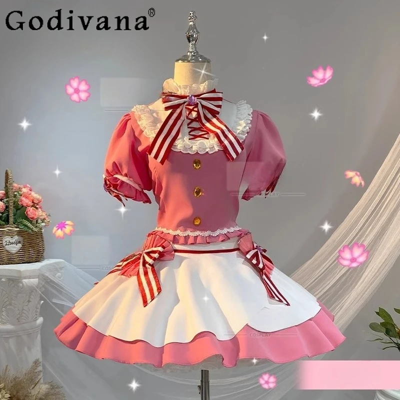 Halloween Party Pink Lolita Dress Suits Women Girls Wig Accessories Socks Short Sleeve Cosplay Costume Girl Uniform Sweet Set
Halloween Party Pink Lolita Dress Suits Women Girls Wig Accessories Socks Short Sleeve Cosplay Costume Girl Uniform Sweet Set
