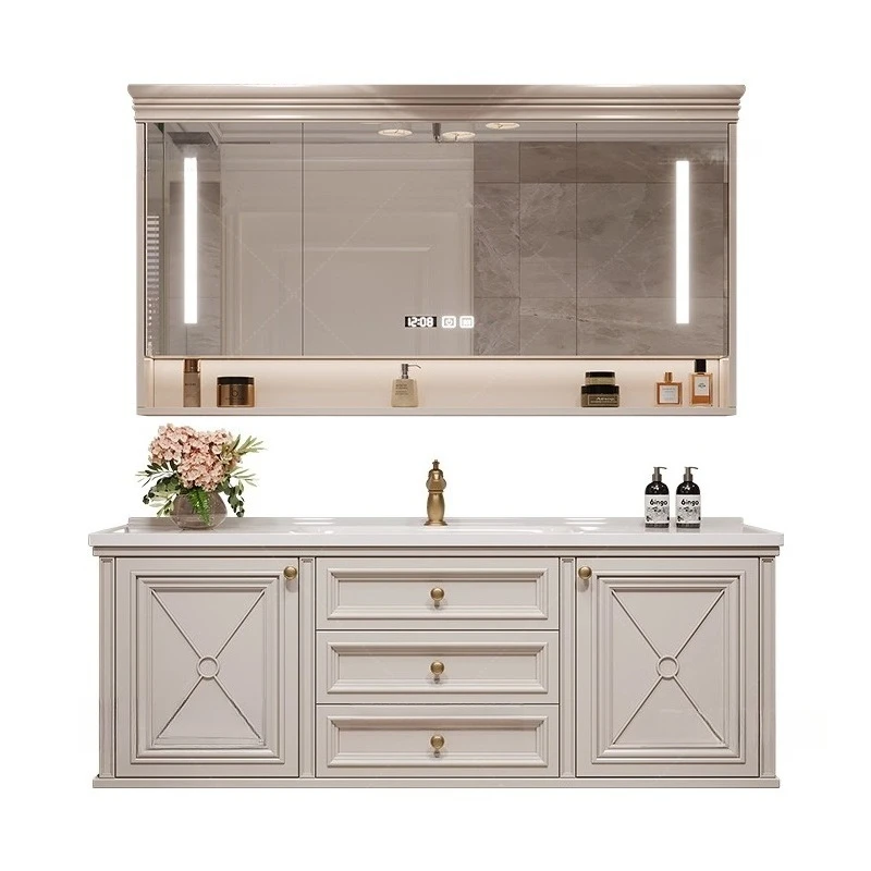 American bathroom cabinet integrated ceramic basin French antique bathroom oak solid wood washstand bathroom cabinet
American bathroom cabinet integrated ceramic basin French antique bathroom oak solid wood washstand bathroom cabinet