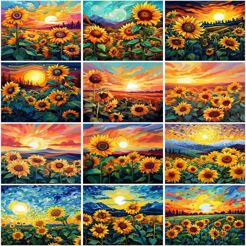 GATYZTORY Painting By Number Sunflowers Drawing On Canvas Wall Art Hand Painted DIY Picture By Numbers Flowers Home Decoration
GATYZTORY Painting By Number Sunflowers Drawing On Canvas Wall Art Hand Painted DIY Picture By Numbers Flowers Home Decoration