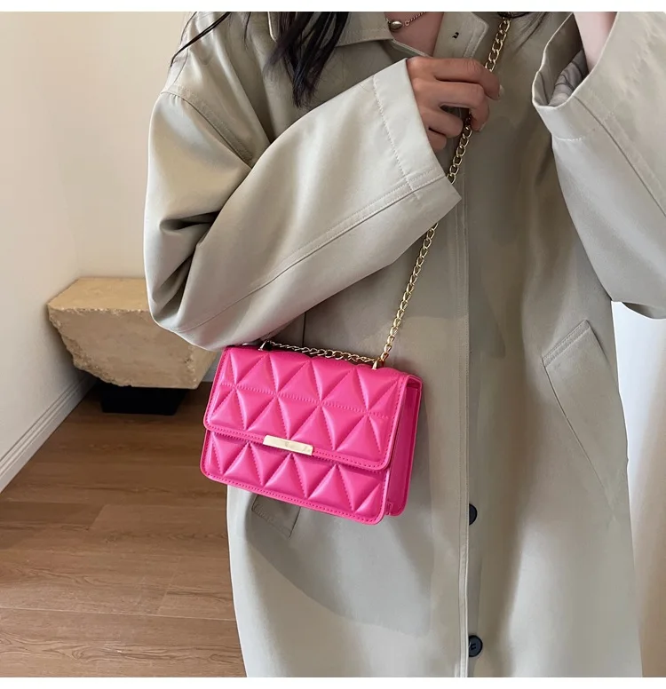 Women Quilted Chain Crossbody Bag Fashion Small Square Shoulder Purse Multi Color Casual Daily Handbag Women Quilted Chain Crossbody Bag Fashion Small Square Shoulder Purse Multi Color Casual Daily Handbag