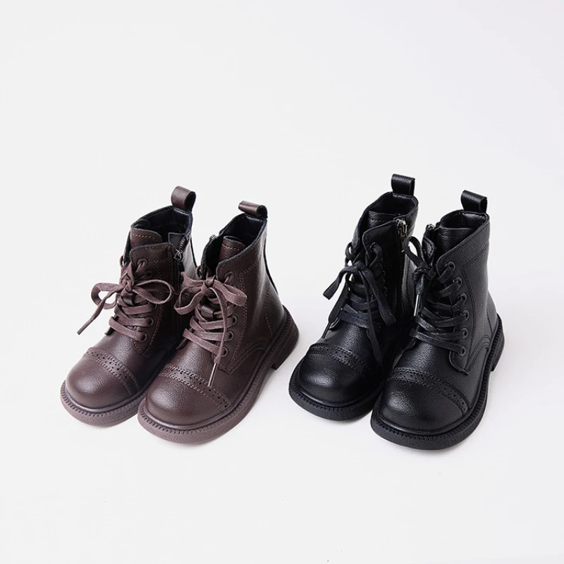 Children's Ankle Boots leather wide version Casual Shoes Boys Girls Brown Black Non-slip Cow Tendon Bottom zipper Boot For Kids
Children's Ankle Boots leather wide version Casual Shoes Boys Girls Brown Black Non-slip Cow Tendon Bottom zipper Boot For Kids