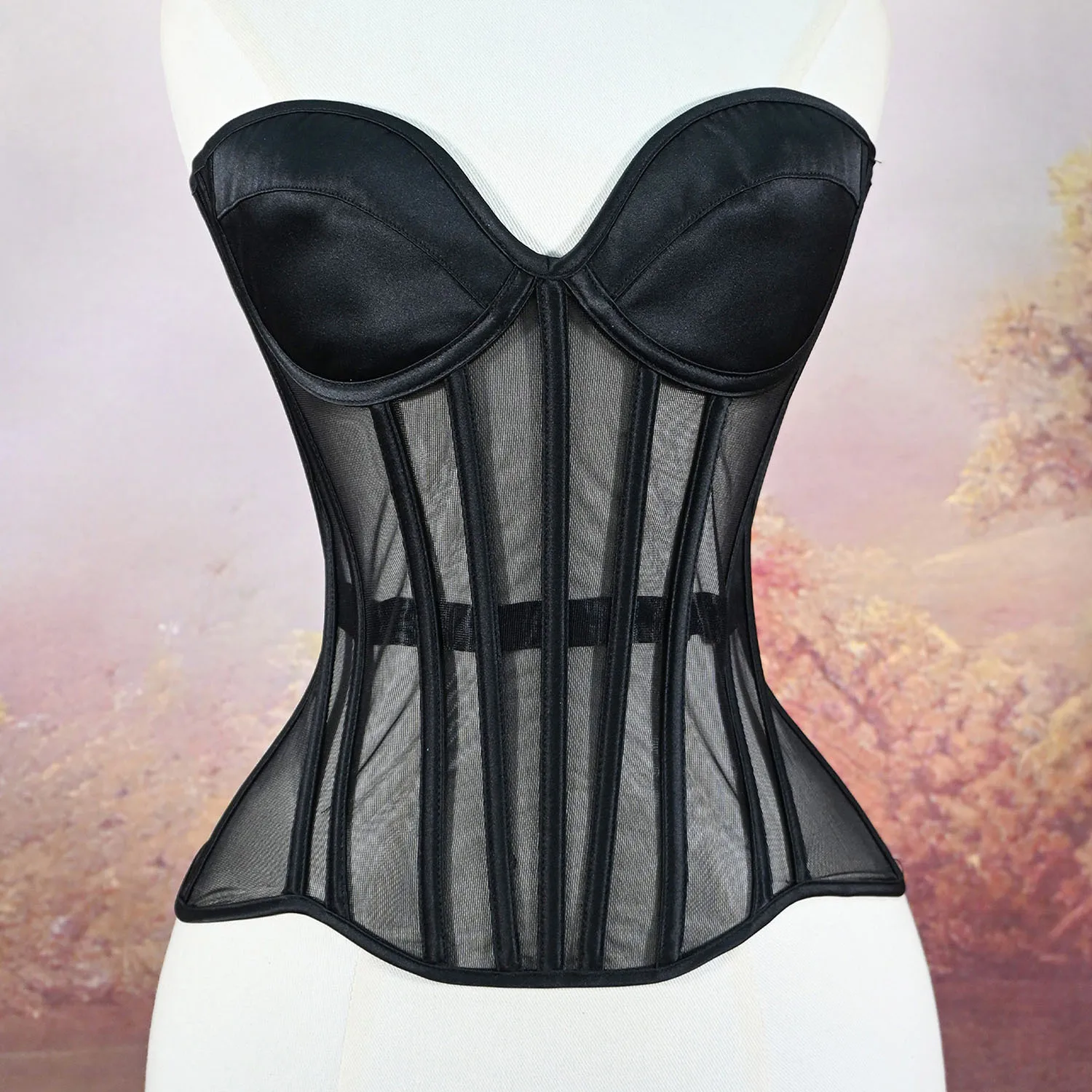 Gothic Black Sexy Corset Bustiers Women Vintage See Through Mesh Strapless Top Lace Up Body Shaper Lady Evening Party Tops
Gothic Black Sexy Corset Bustiers Women Vintage See Through Mesh Strapless Top Lace Up Body Shaper Lady Evening Party Tops