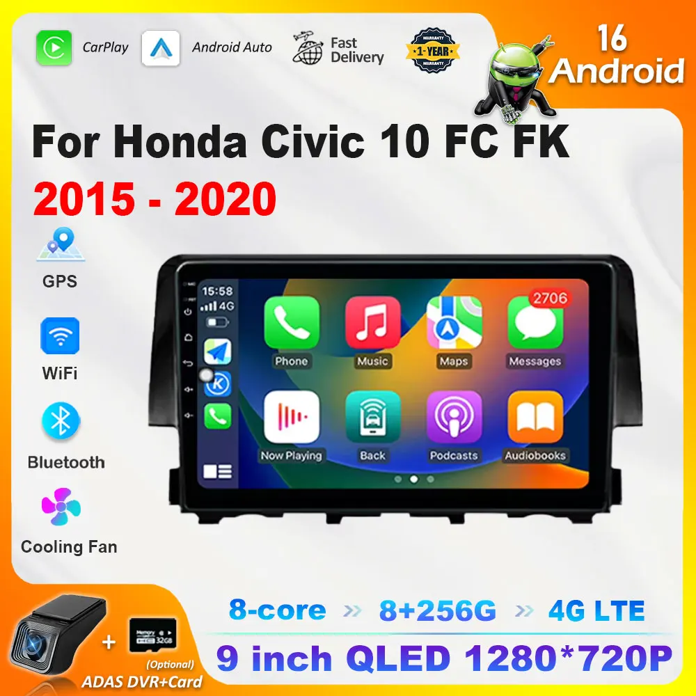 Android 16 Intelligent System for Honda Civic 10 FC FK 2015 - 2020 Carplay 4G Car Radio Multimedia player WiFi DSP Split Screen
Android 16 Intelligent System for Honda Civic 10 FC FK 2015 - 2020 Carplay 4G Car Radio Multimedia player WiFi DSP Split Screen
