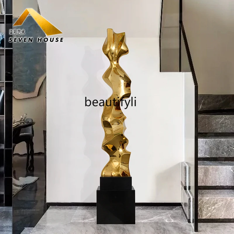 Легкая роскошная вертикальная скульптура от пола до потолка, мягкие декоративные произведения искусства в прихожей гостиной.
Легкая роскошная вертикальная скульптура от пола до потолка, мягкие декоративные произведения искусства в прихожей гостиной.
