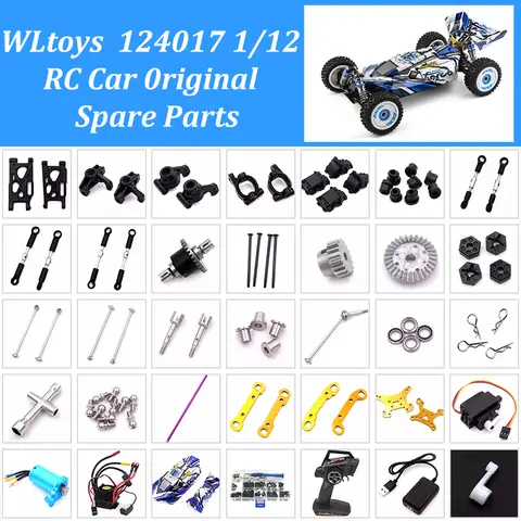 WLtoys 124017 1/12 RC Car Original Spare Parts Brushless Motor Receiver ESC Swing Arm Differential Gearbox Tire Assembly Screw