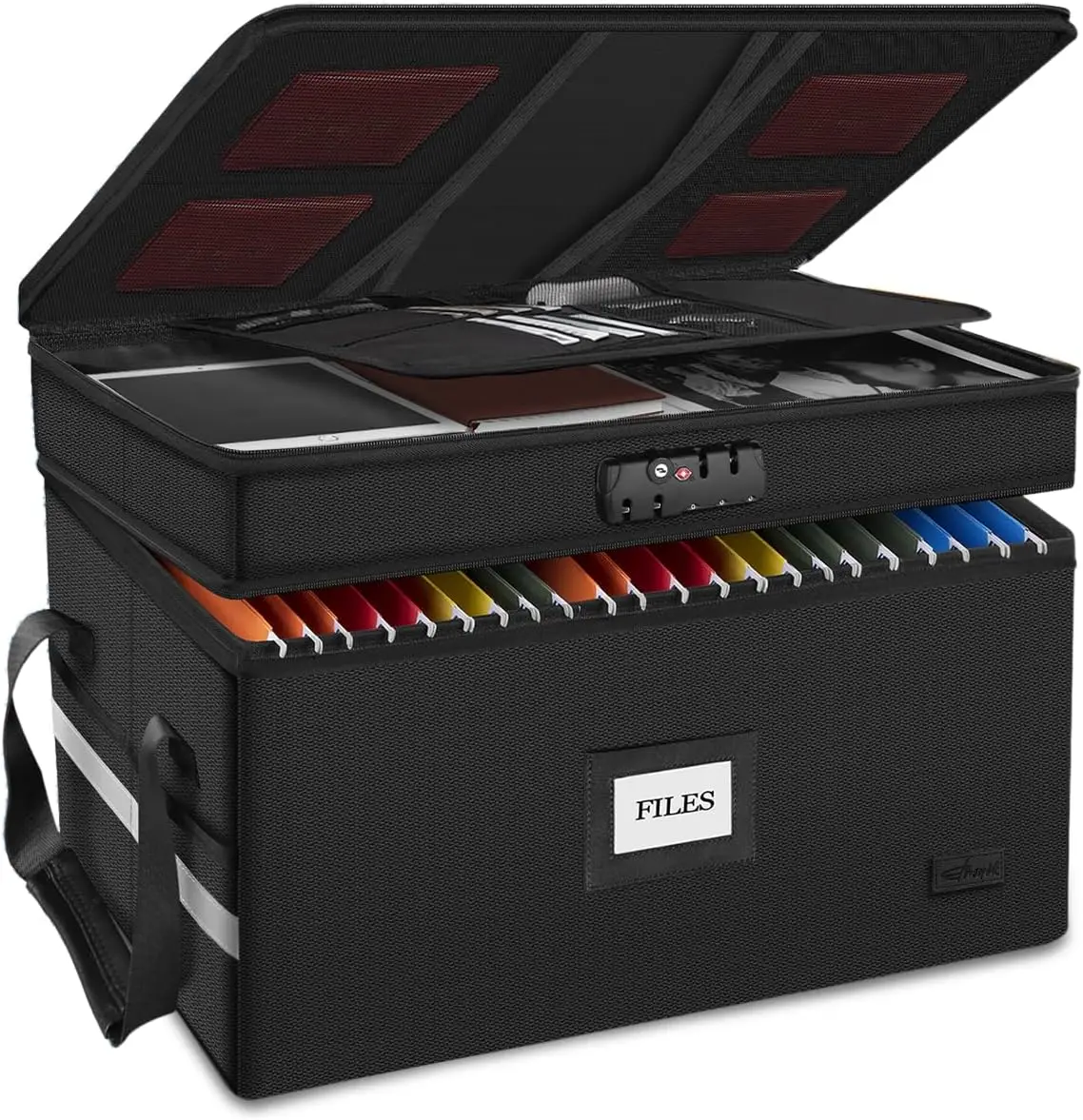 Large Fireproof Document Box with Lock, 2 Layer Organizer, Portable Collapsible Storage for Legal Size Folders and Certificates
Large Fireproof Document Box with Lock, 2 Layer Organizer, Portable Collapsible Storage for Legal Size Folders and Certificates