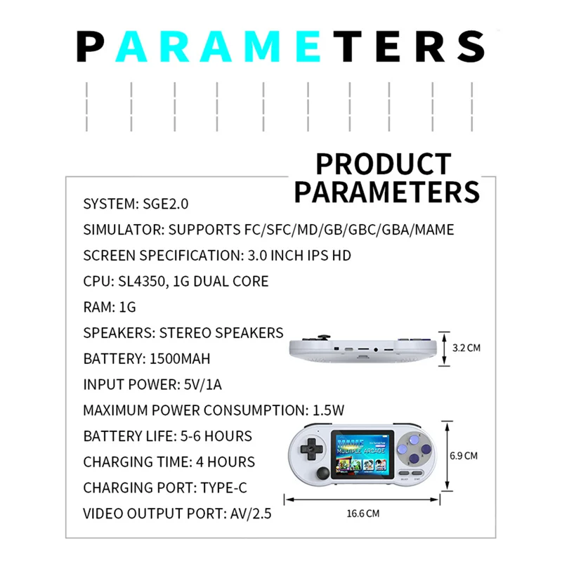 SF2000 Handheld Game Console Player Mini Portable Game Pad Built-In 6000 Games Retro Game Support AV Output
SF2000 Handheld Game Console Player Mini Portable Game Pad Built-In 6000 Games Retro Game Support AV Output
