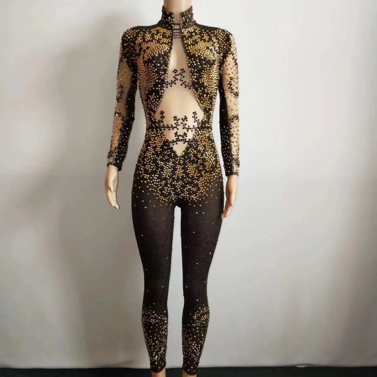 Crystals Black Mesh Jumpsuit Bright Silver Rhinestones Tassel Bodysuit Women's Celebrate Luxurious Costume See Through Jumpsuit
Crystals Black Mesh Jumpsuit Bright Silver Rhinestones Tassel Bodysuit Women's Celebrate Luxurious Costume See Through Jumpsuit