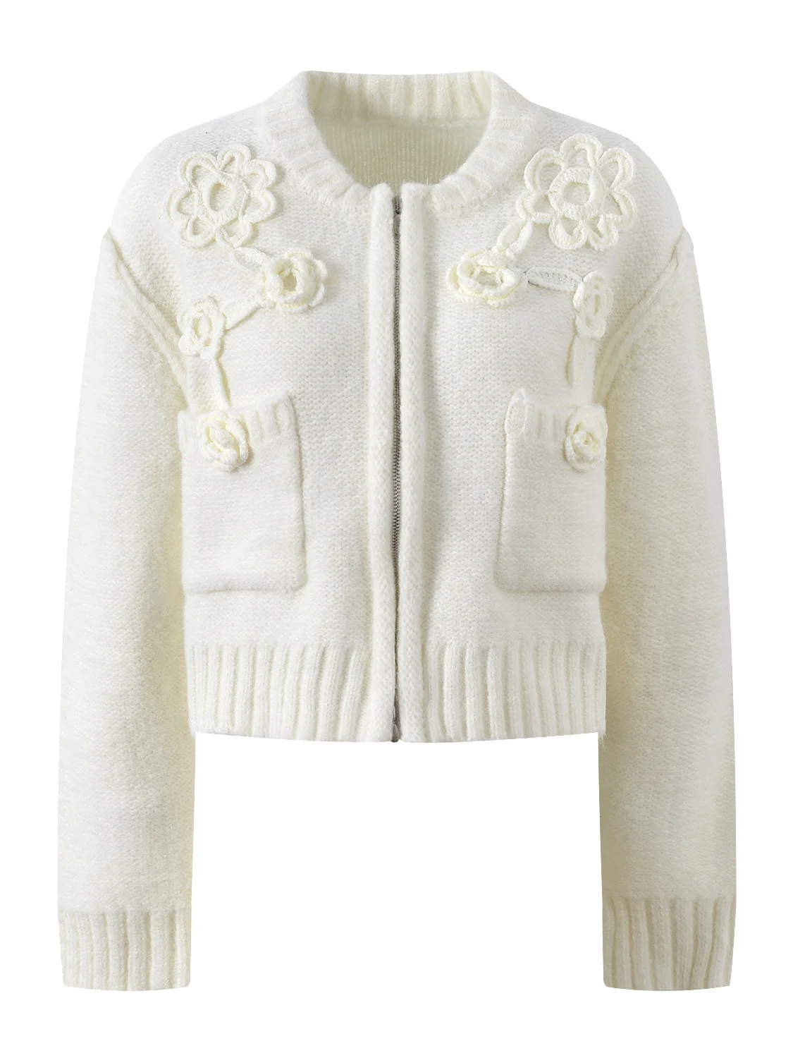 Fall 2025 Lazy Sle Knitted ort Sweater round Ne Decorative 3D Crochet Open Cardigan Coat for Women Long Sve Zipper
Fall 2025 Lazy Sle Knitted ort Sweater round Ne Decorative 3D Crochet Open Cardigan Coat for Women Long Sve Zipper