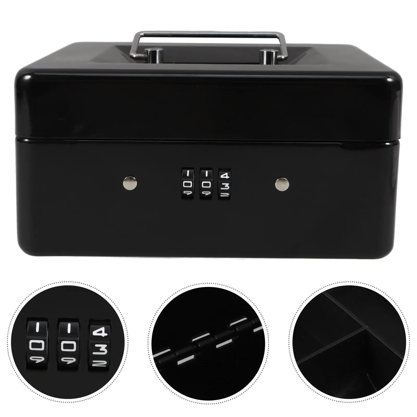 Портативный сейф для денег с кодовым замком, контейнер для наличности с просторным внутренним отделением и скрытым отсеком для ключей и документов
Портативный сейф для денег с кодовым замком, контейнер для наличности с просторным внутренним отделением и скрытым отсеком для ключей и документов