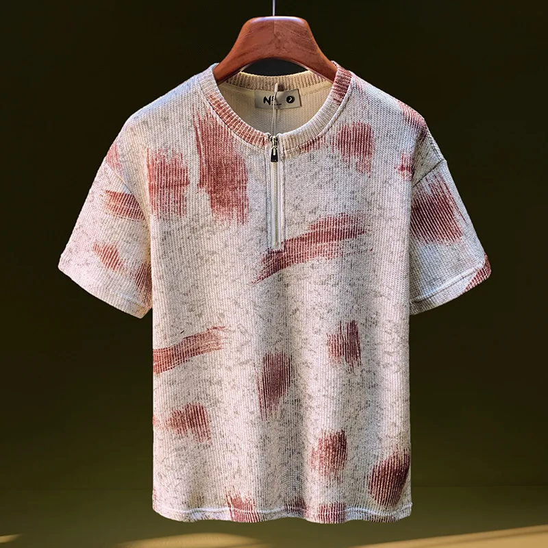 2025 Spring New Men's Loose Sweater Short Sleeve Top Half Cardigan Round Neck Casual Versatile Half Sleeve Knitted Sweater
2025 Spring New Men's Loose Sweater Short Sleeve Top Half Cardigan Round Neck Casual Versatile Half Sleeve Knitted Sweater