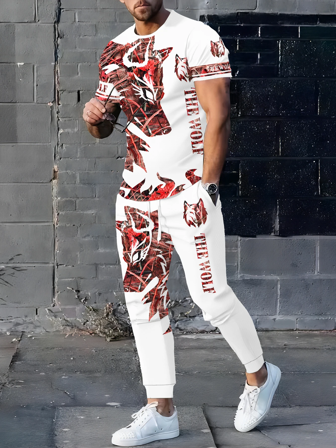 Men's Fashion Lion Animal Print Elegant Breathable Round Neck T-shirt Pants Set Summer Outdoor Micro Elastic Two Piece Set
Men's Fashion Lion Animal Print Elegant Breathable Round Neck T-shirt Pants Set Summer Outdoor Micro Elastic Two Piece Set