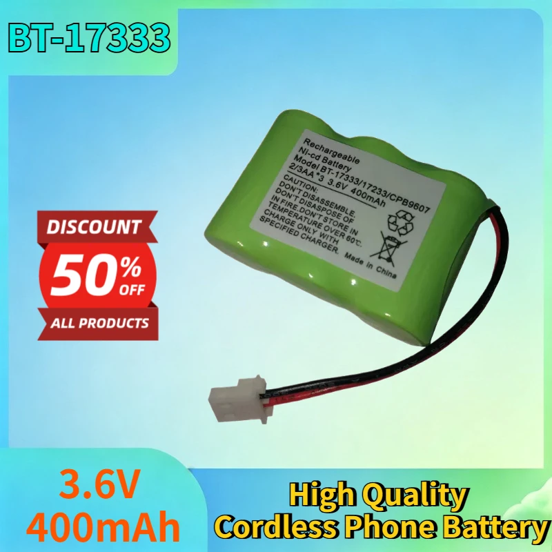 Newest BT-17333 3.6V 400mAh Rechargeable Battery for Radio Shack CS90174 12280731 23-956 High Quality Cordless Phone Battery
Newest BT-17333 3.6V 400mAh Rechargeable Battery for Radio Shack CS90174 12280731 23-956 High Quality Cordless Phone Battery