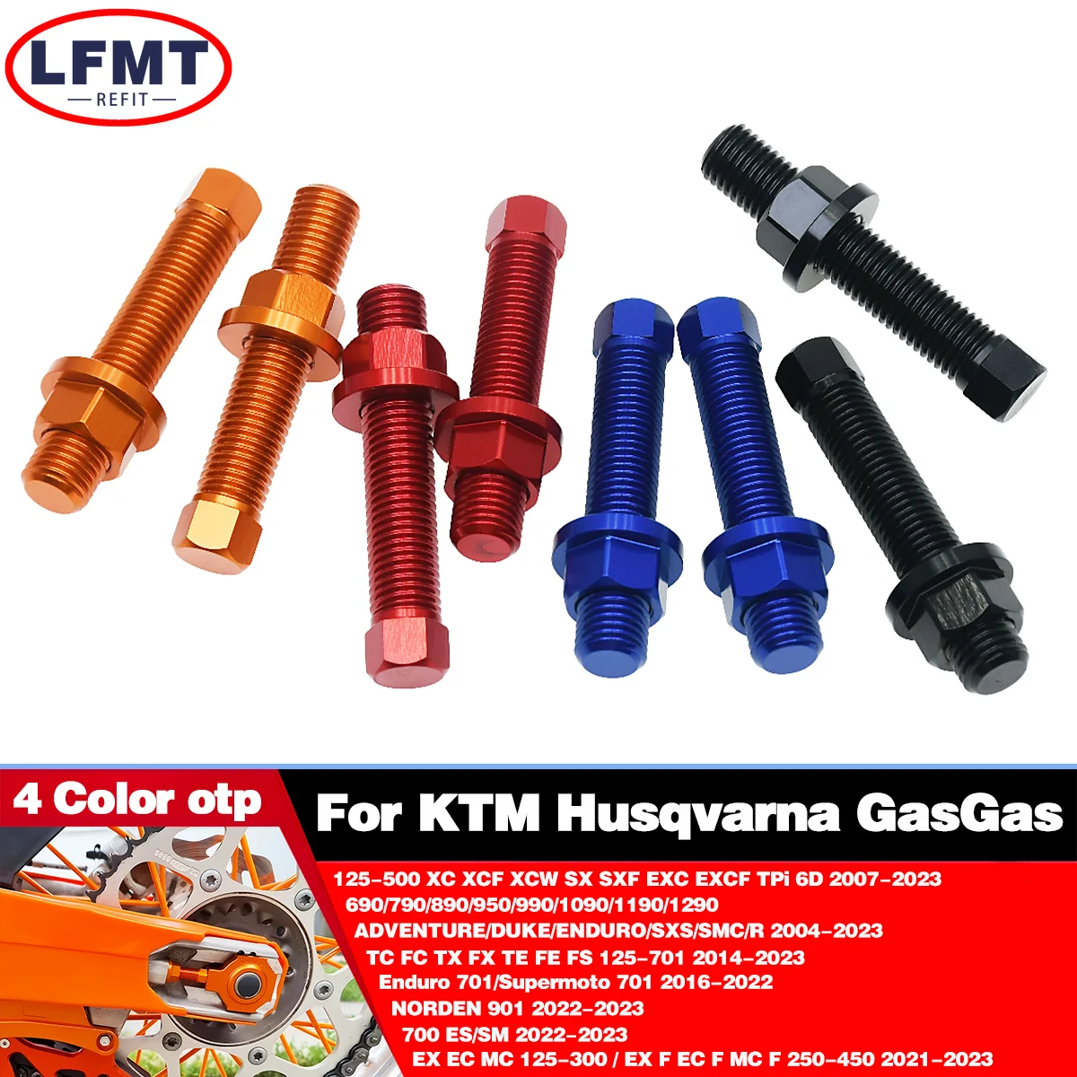 Rear Axle Blocks Chain Adjuster Bolt For Gas Gas EX EC MC 125-450 / EXF ECF MCF 250-450 2021-2023 ES SM 700 2022-2023 Universal
Rear Axle Blocks Chain Adjuster Bolt For Gas Gas EX EC MC 125-450 / EXF ECF MCF 250-450 2021-2023 ES SM 700 2022-2023 Universal