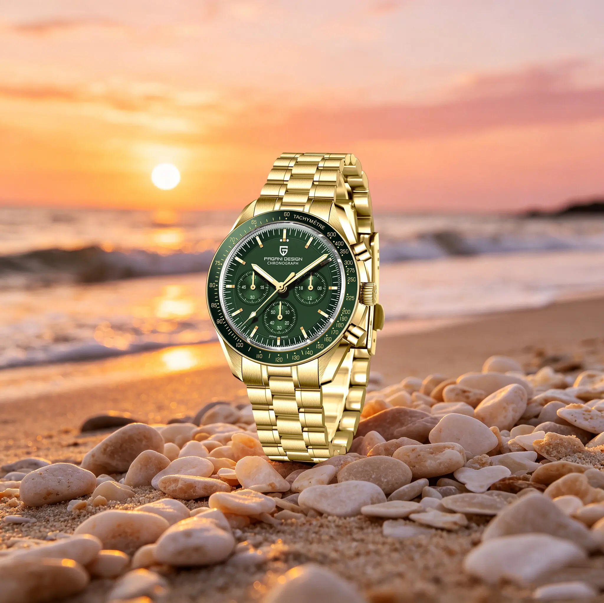 PAGANI DESIGN Men's Gilded Luxury Quartz Watches For Business Formal Outfits Stainless Sapphire Luminous Tachymeter Chronograph
PAGANI DESIGN Men's Gilded Luxury Quartz Watches For Business Formal Outfits Stainless Sapphire Luminous Tachymeter Chronograph