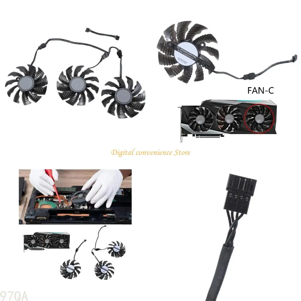 97QA Graphics Card Cooling Fan 4pin DC12V for 3070TI 3080 3090 Heat Management
97QA Graphics Card Cooling Fan 4pin DC12V for 3070TI 3080 3090 Heat Management
