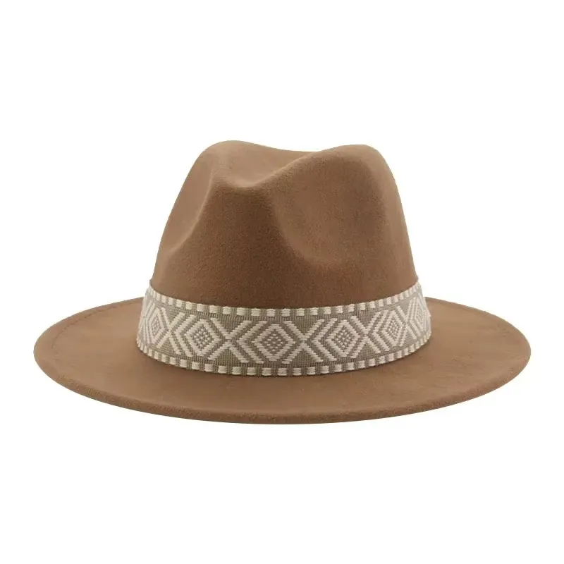 Panama Hat Western Cowoy Hats for Women Solid Big Brim Casual Fedoras Men Women Camel Black White Felted Hat Sombreros Gorras
Panama Hat Western Cowoy Hats for Women Solid Big Brim Casual Fedoras Men Women Camel Black White Felted Hat Sombreros Gorras