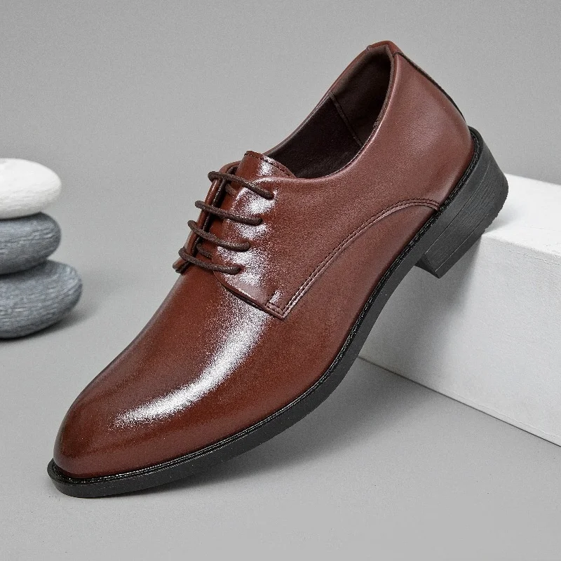 Men's leather shoes - Trendy wedding shoes - English pointed toe lace-up casual versatile formal dress shoes
Men's leather shoes - Trendy wedding shoes - English pointed toe lace-up casual versatile formal dress shoes