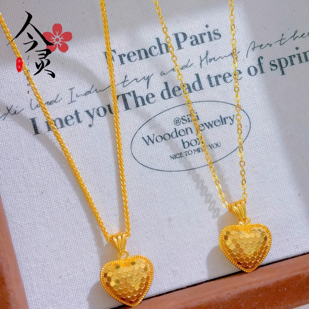 Luxury 24K 9999 Pure Gold real gold Women's AB Noodles Long Lin Ice Heart Pendant Necklace
Luxury 24K 9999 Pure Gold real gold Women's AB Noodles Long Lin Ice Heart Pendant Necklace