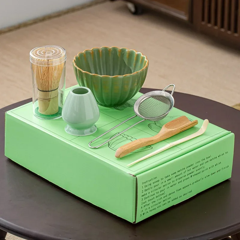 6Pcs/Set Ceramic Japanese Matcha Set Reusable Bamboo Matcha Whisk Scoop and Holder Matcha Bowl Home Tea-making Accessories New
6Pcs/Set Ceramic Japanese Matcha Set Reusable Bamboo Matcha Whisk Scoop and Holder Matcha Bowl Home Tea-making Accessories New