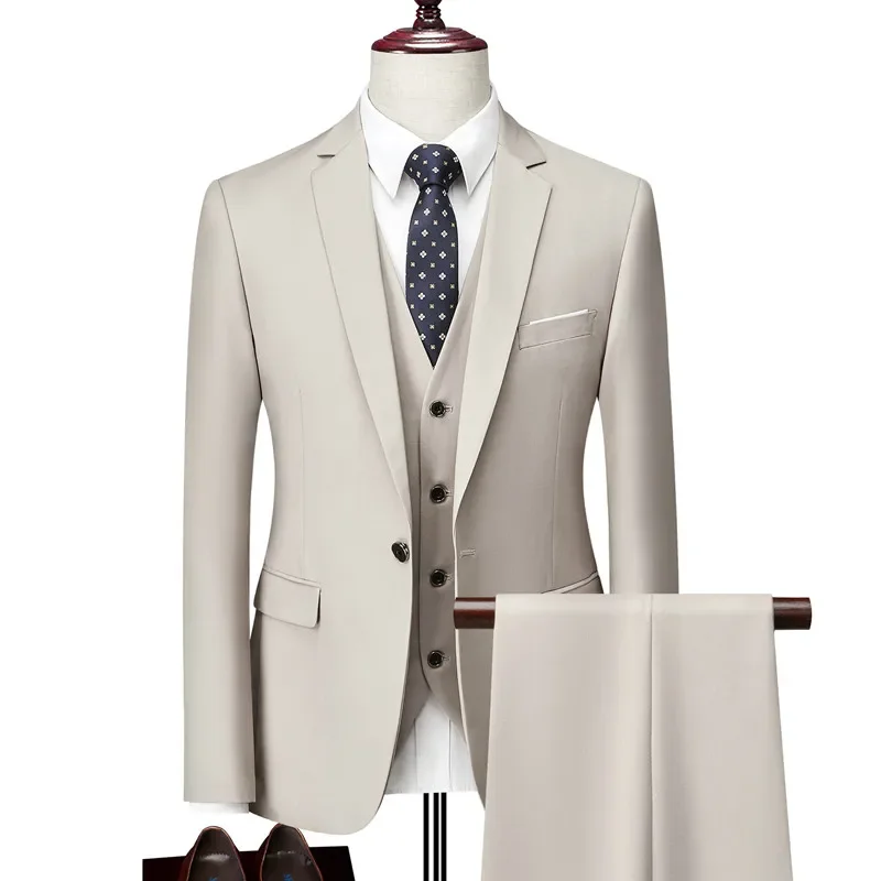 Men Business 3 Pieces Suits Sets / Male Groom Wedding Banquet Solid Color High End Custom Large Size Brand Blazers Jacket Coat
Men Business 3 Pieces Suits Sets / Male Groom Wedding Banquet Solid Color High End Custom Large Size Brand Blazers Jacket Coat