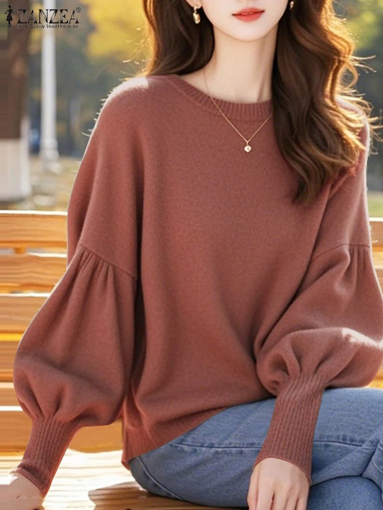 ZANZEA Fashion Spring Round Neck Loose Tunics Casual Long Lantern Sleeve Tops Holiday Solid Color Knitted Tees 2025 Chic T-shirt
ZANZEA Fashion Spring Round Neck Loose Tunics Casual Long Lantern Sleeve Tops Holiday Solid Color Knitted Tees 2025 Chic T-shirt