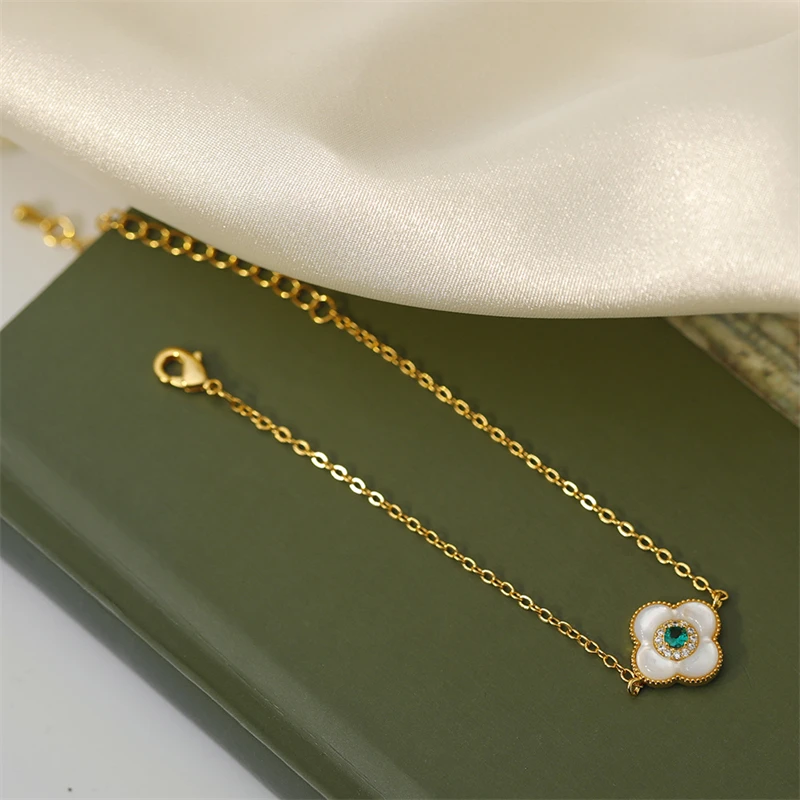 Classic Fashion Natural Shell Stone Crystal Flower Bracelet Women Personalized Stainless Steel Bracelet Jewelry Accessories Gift
Classic Fashion Natural Shell Stone Crystal Flower Bracelet Women Personalized Stainless Steel Bracelet Jewelry Accessories Gift