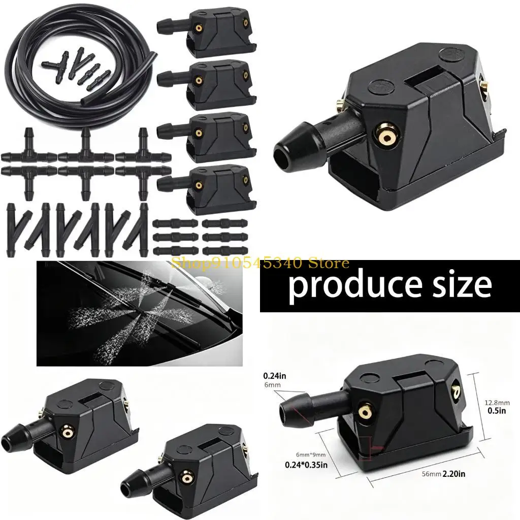 U2JA Front Windshield Washer Nozzles, 4 Holes Auto Left Right Windscreen Wiper Arm Sprayer Nozzle Replacement, Jet 4-Way for 8mm
U2JA Front Windshield Washer Nozzles, 4 Holes Auto Left Right Windscreen Wiper Arm Sprayer Nozzle Replacement, Jet 4-Way for 8mm