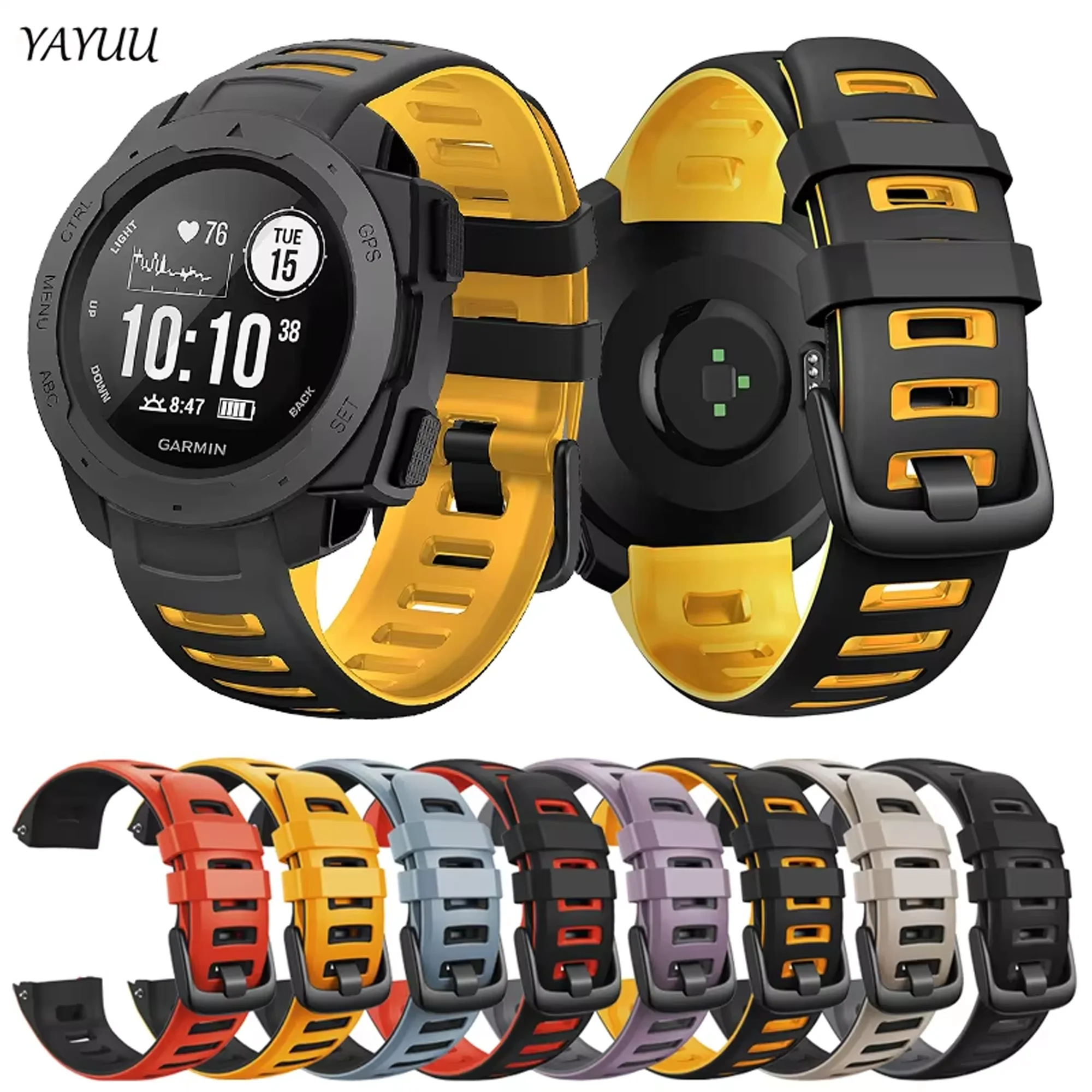 YAYUU Watch Strap for Garmin Instinct Band Silicone Adjustable Replacement Band for Garmin Instinct 2/ Solar/ Tactical 
YAYUU Watch Strap for Garmin Instinct Band Silicone Adjustable Replacement Band for Garmin Instinct 2/ Solar/ Tactical