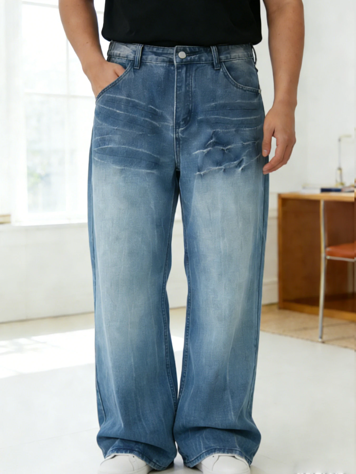 Light-mature style men's jeans, straight-leg, loose, stretchy, comfortable, spring and autumn, business casual versatile pants
Light-mature style men's jeans, straight-leg, loose, stretchy, comfortable, spring and autumn, business casual versatile pants