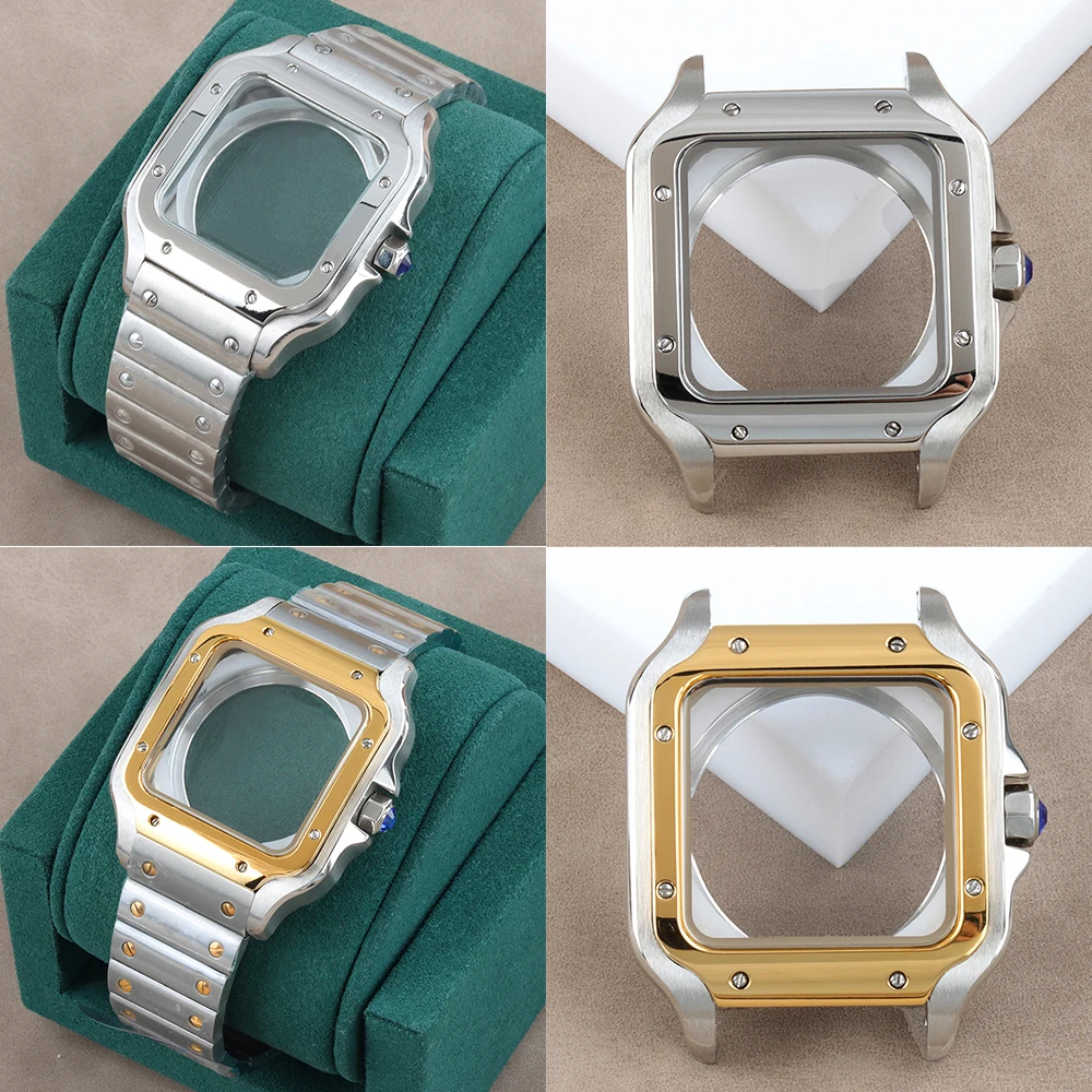 Square Watch Case NH35 38mm Solid Stainless Steel Watch Accessories For Mod Santos NH35 NH36 NH38 Automatic Movment 27mm Dial
Square Watch Case NH35 38mm Solid Stainless Steel Watch Accessories For Mod Santos NH35 NH36 NH38 Automatic Movment 27mm Dial